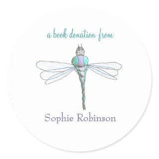 Book donation sticker - dragonfly