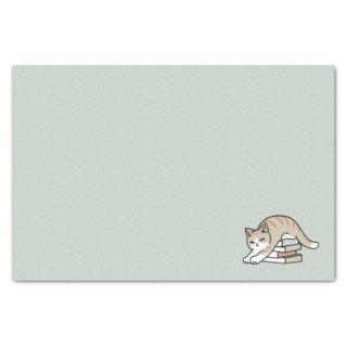 Book Lover Cat Illustration - Curled Up & Cozy Tissue Paper