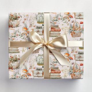 Book Mushroom Floral Whimsical Cottagecore Pattern  Sheets