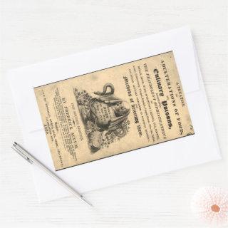 Book of culinary poisons from 1820 antique skull rectangular sticker