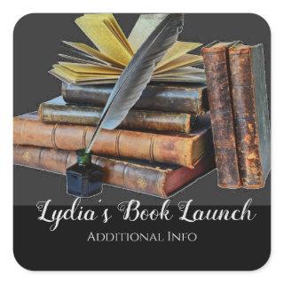 Books And Quill Square Sticker