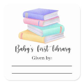Books - Baby Shower bookplate, books for baby Square Sticker