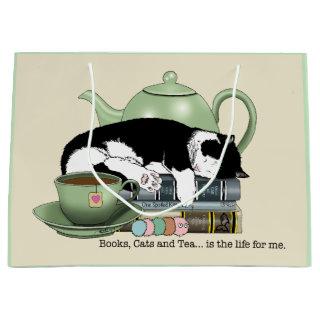 Books, Cats and Tea Large Gift Bag
