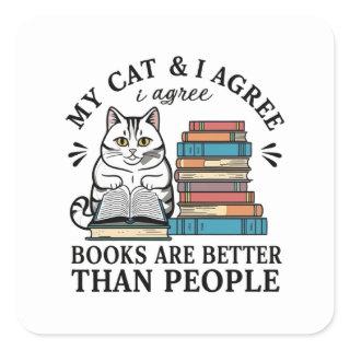 Books Cats Sticker
