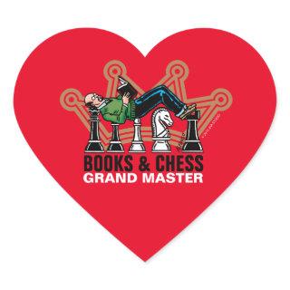 Books & Chess Grand Master Heart Sticker