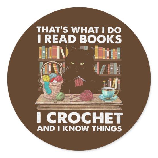 Books Crochet  Classic Round Sticker