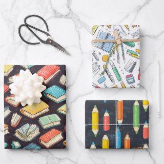 Books & Pencils Chalk Drawing School Gift  Sheets