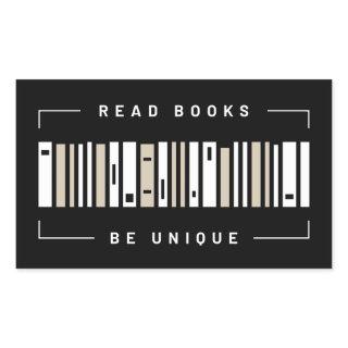 Bookshelf Barcode Rectangular Sticker