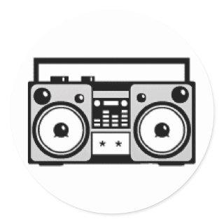 Boom Box Classic Round Sticker