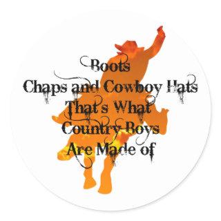 Boots, Chaps, and Cowboy Hats Stickers