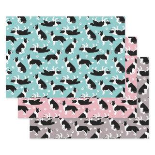 Border Collie and Paw Print  Sheets