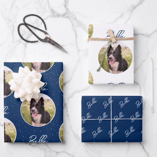 Border Collie Dog Photo Trendy Script Pet Name   Sheets