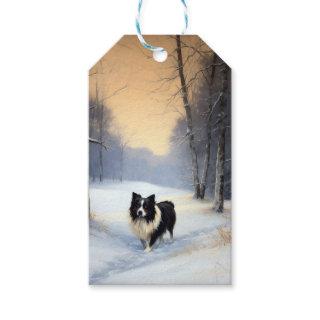 Border Collie Let It Snow Christmas Gift Tags