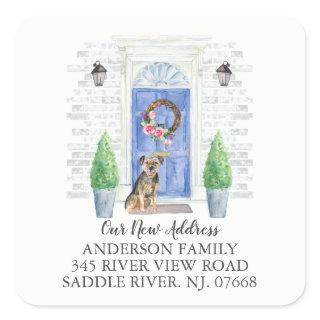 Border Terrier Blue Door New Address Label