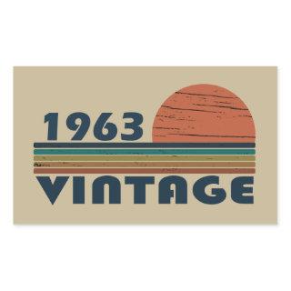 Born in 1963 vintage birthday rectangular sticker