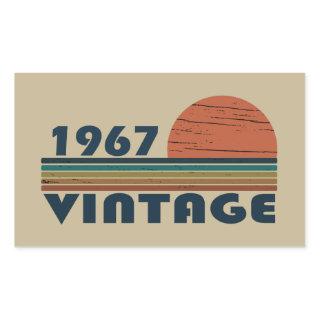 Born in 1967 vintage birthday rectangular sticker