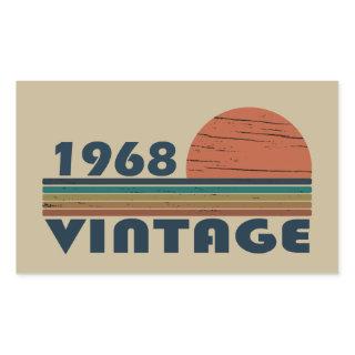 Born in 1968 vintage birthday rectangular sticker