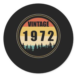 Born In 1972 Vintage Classic Round Sticker