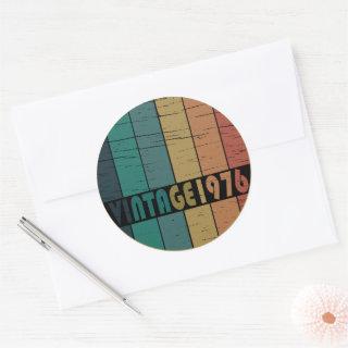 Born in 1976 vintage birthday classic round sticker