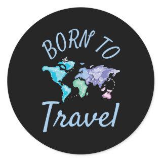 Born To Travel Classic Round Sticker