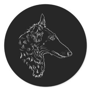 Borzoi Dog Gift Idea Classic Round Sticker