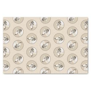 Borzoi Silver Brindle Painting Wolfhound Dog Art Tissue Paper