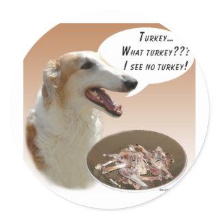 Borzoi Turkey Classic Round Sticker