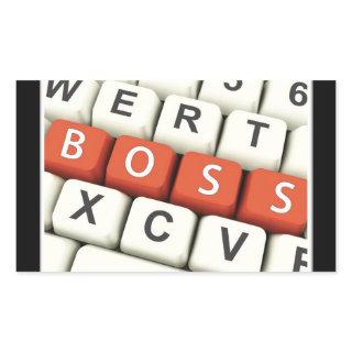 Boss Day, Red Boss in Computer Keyboard Rectangular Sticker