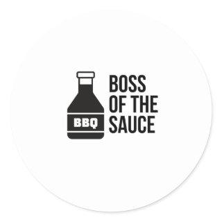 BOSS OF THE BBQ SAUCE CLASSIC ROUND STICKER