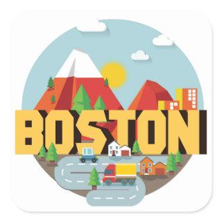 Boston As A Destination Square Sticker