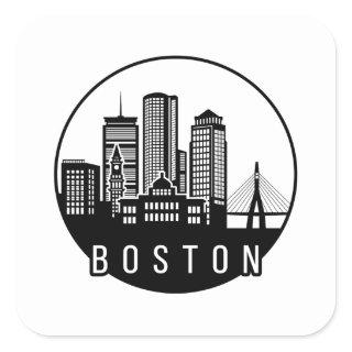 Boston City Skyline Square Sticker