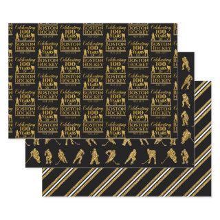 Boston Hockey Black And Gold  Sheets
