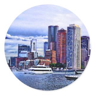 Boston MA - Inner Harbor Near New England Aquarium Classic Round Sticker