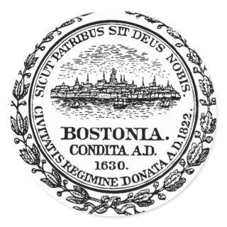 Boston Massachetts City Seal Round Sticker