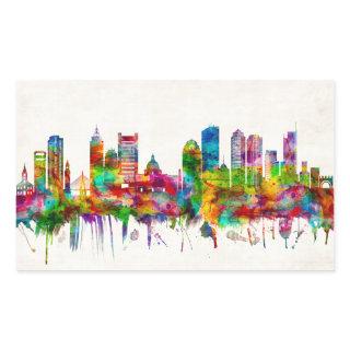 Boston Massachusetts Skyline Rectangular Sticker