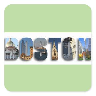 Boston Massachusetts Travel Photo Square Sticker