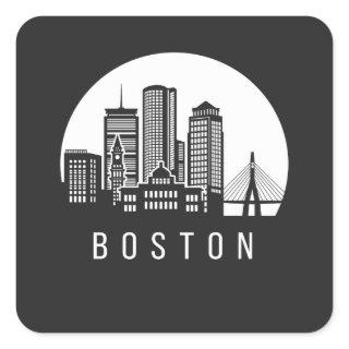 Boston Skyline Square Sticker