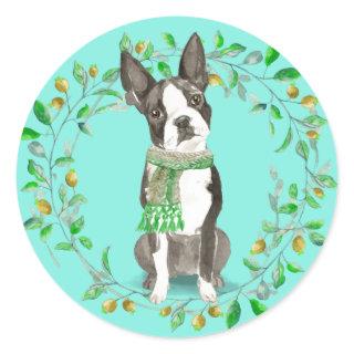 Boston Terrier Bestie Classic Round Sticker
