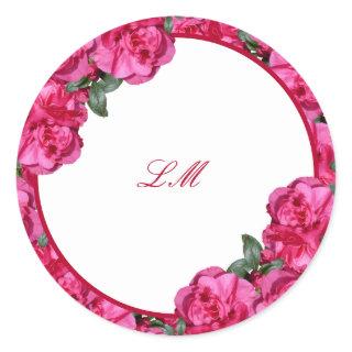 Botanic, fuchsia azaleas classic round sticker