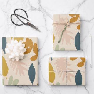 Botanical Fall Flowers and Leaves Pattern  Sheets