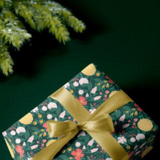 Botanical Floral Festive Garden Pattern Green