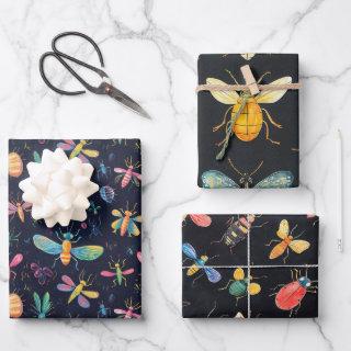 Botanical Insect Collection Chalk Drawing Pattern  Sheets