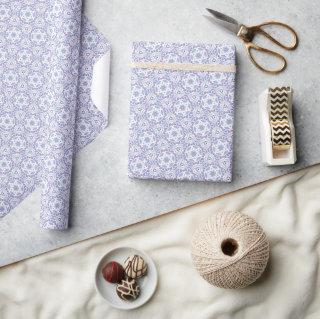 Botanical Pattern with Blue, Lavender, and Pink