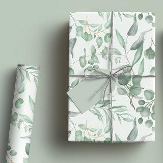 Botanical Sage Green Eucalyptus Watercolor  Sheets