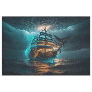 Bottle to sea ocean ship capsize v1 Tissue paper