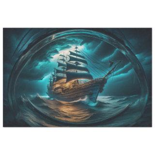 Bottle to sea ocean ship capsize v5 Tissue paper