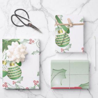 Boughs of Holly Light Green Pink  Sheets