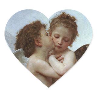 Bouguereau's L'Amour et Psyche, enfants (Cupid) Heart Sticker