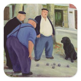 Boules Players Square Sticker