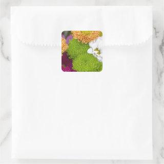 bouquet of flowers square sticker